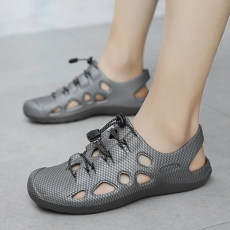 Summer Men Sandals Genuine Leather Mens Casual Shoes Outdoor Men Leather Sandals for Men Beach Shoes Roman Shoes Plus