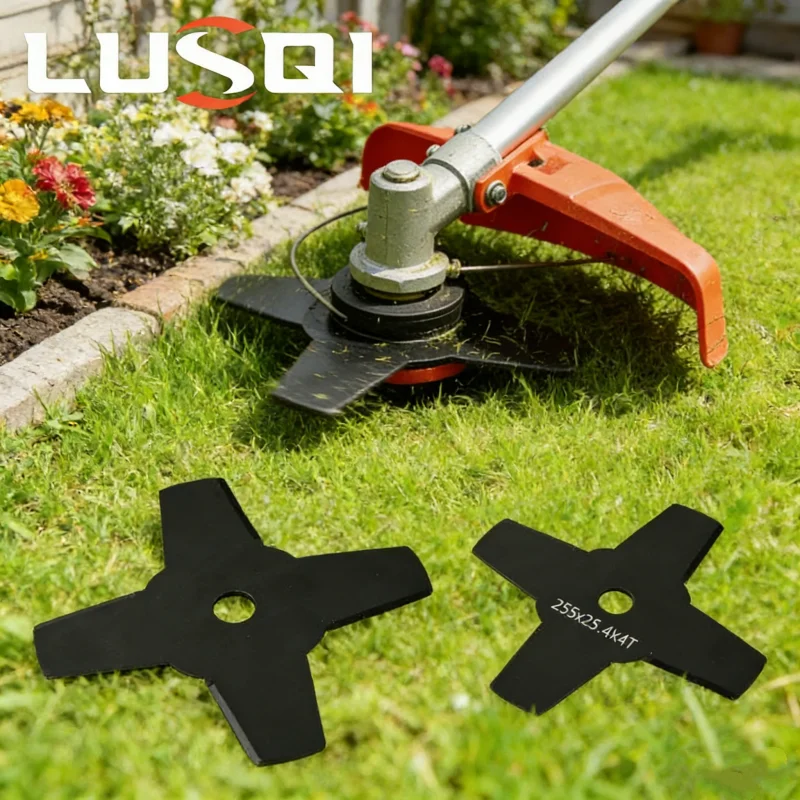 LUSQI 4 Teeth Brush Cutter Blade Universal Weed Wacker Blade Lawn Mower Grass Cutting Blade Replacement Trimmer Head Accessory