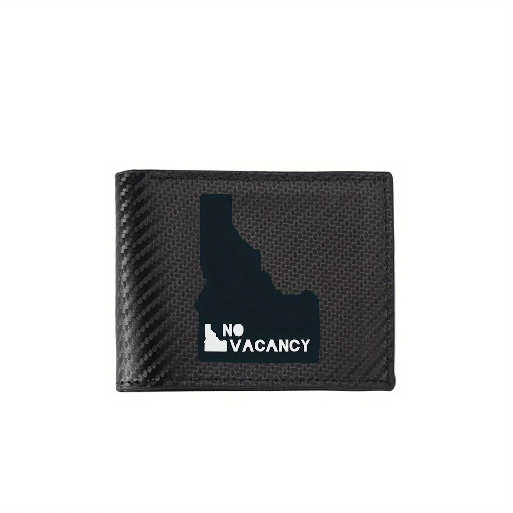 No vacancy text design state shape Men's Wallets Simple Business Modern Stylish Printing Design Gifts For Father Boyfriend Chris