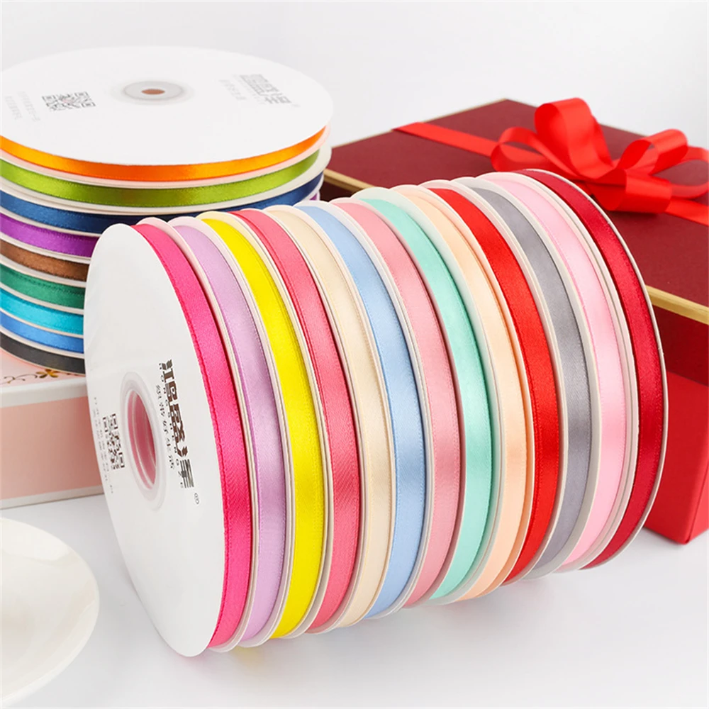 LORIE 100 yards/Roll 10-40mm Satin Wedding Ribbons for Wedding Christmas Birthday Party Banquet Decoration Custom Color