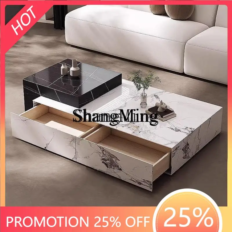 

FG room coffee table rock slab household rectangular large flat-floor villa high-end high-end coffee table living room