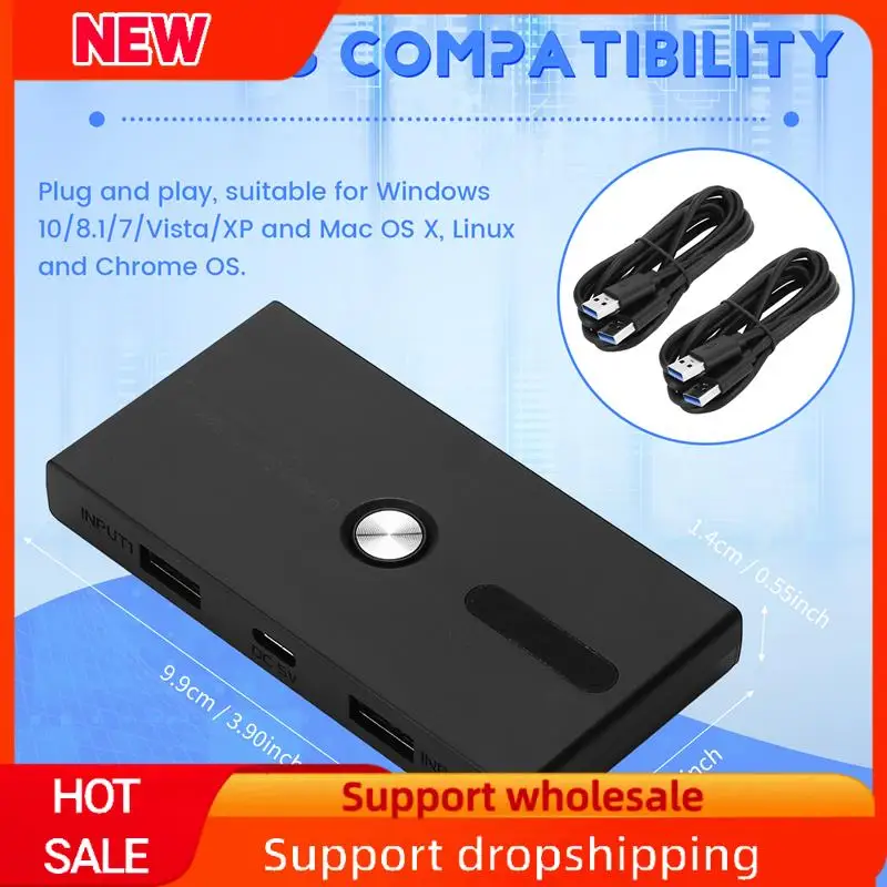 Dosk KVM USB 3.0 Superb 2 Wejścia 4 Wyjścia, Stacja Dokująca do Udostępniania Drukarki, Adapter Monitora, Konwerter KVM