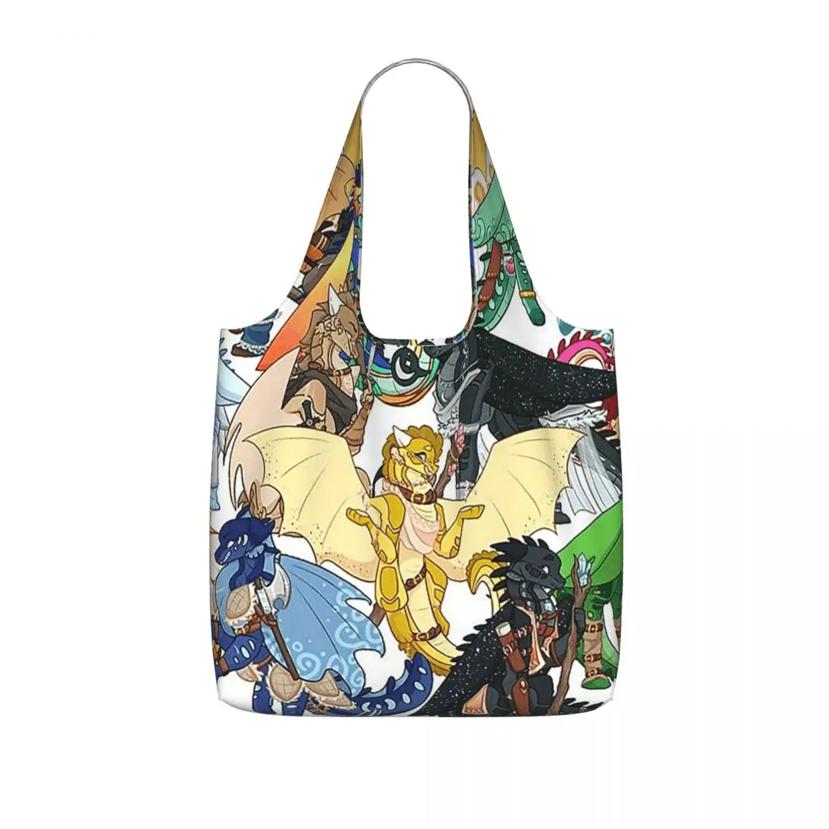 Wing Of Fire All Dragon Shopping Tote Bag Canvas Large Capacity Shoulder Bags Shopper Grocery Handbag for Women