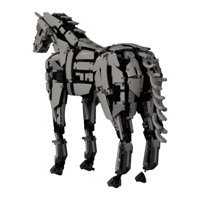White Horse Statue Building Blocks Elegant Animal Sculpture Model DIY Assembly Small Particle Home Desktop Decor Collector Gift！