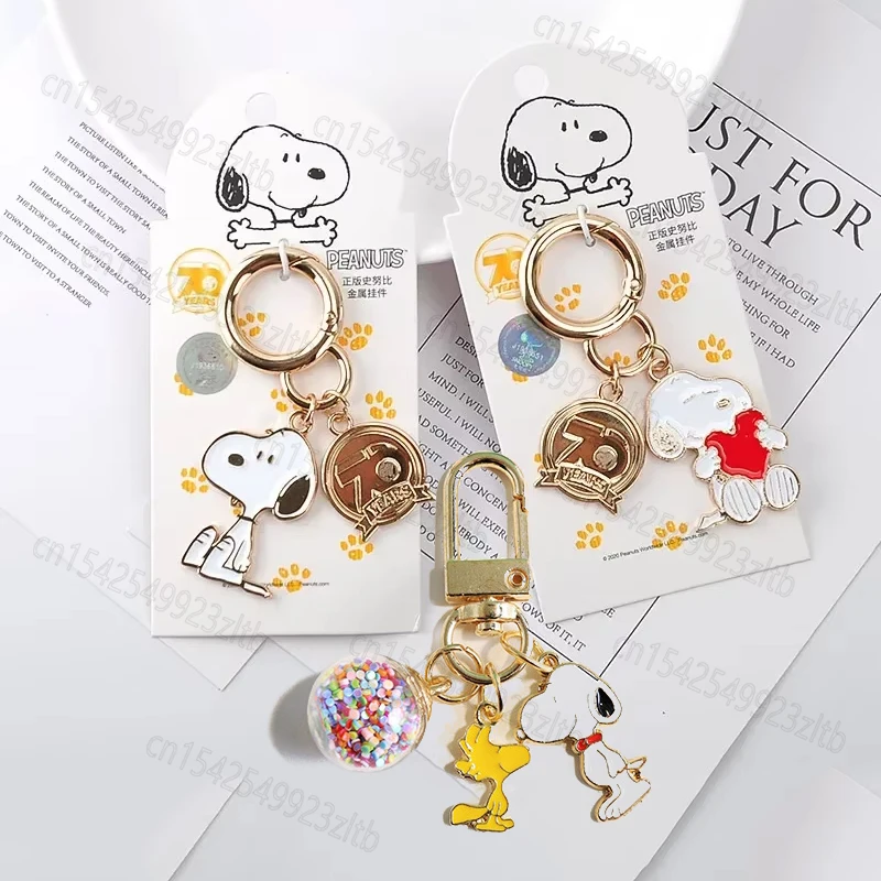 Snoopy Key Chain Cute Cartoon Charlie Creative Modeling Key Ring Pendant Car Keychain Fashion Accessories for Men Women Kid Gift