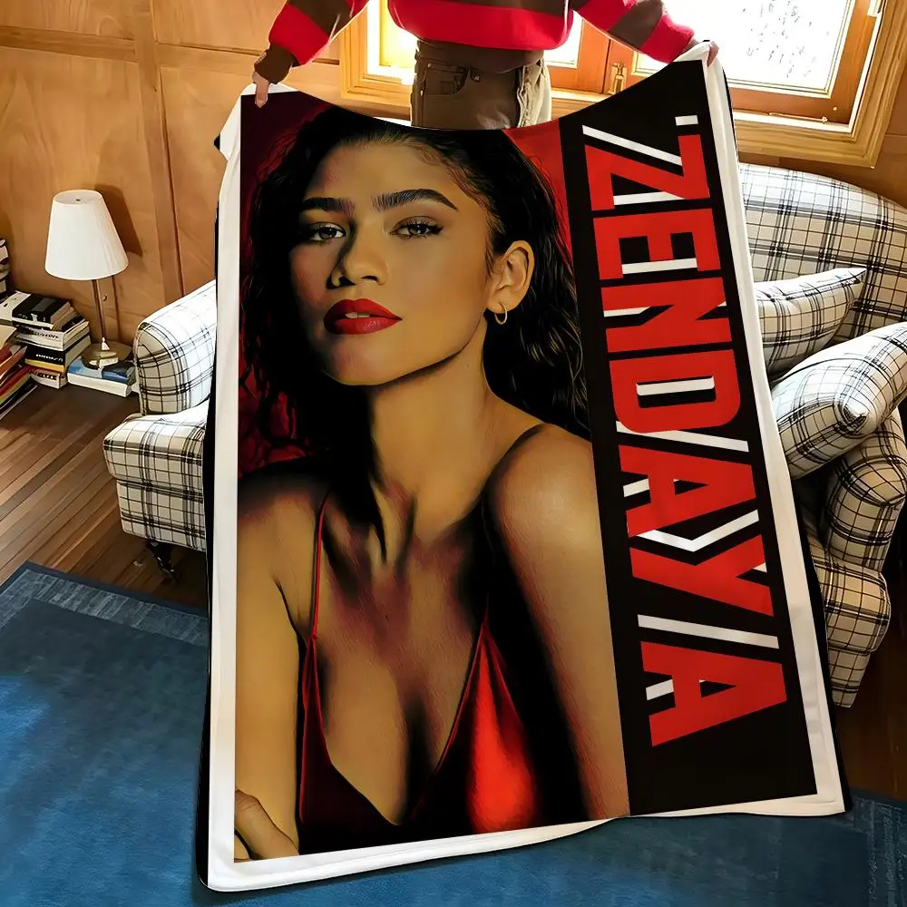 Superstar Z-Zendaya Throw Flannel Cozy Print Blanket, Portable, Durable  Machine Washable cute Cool