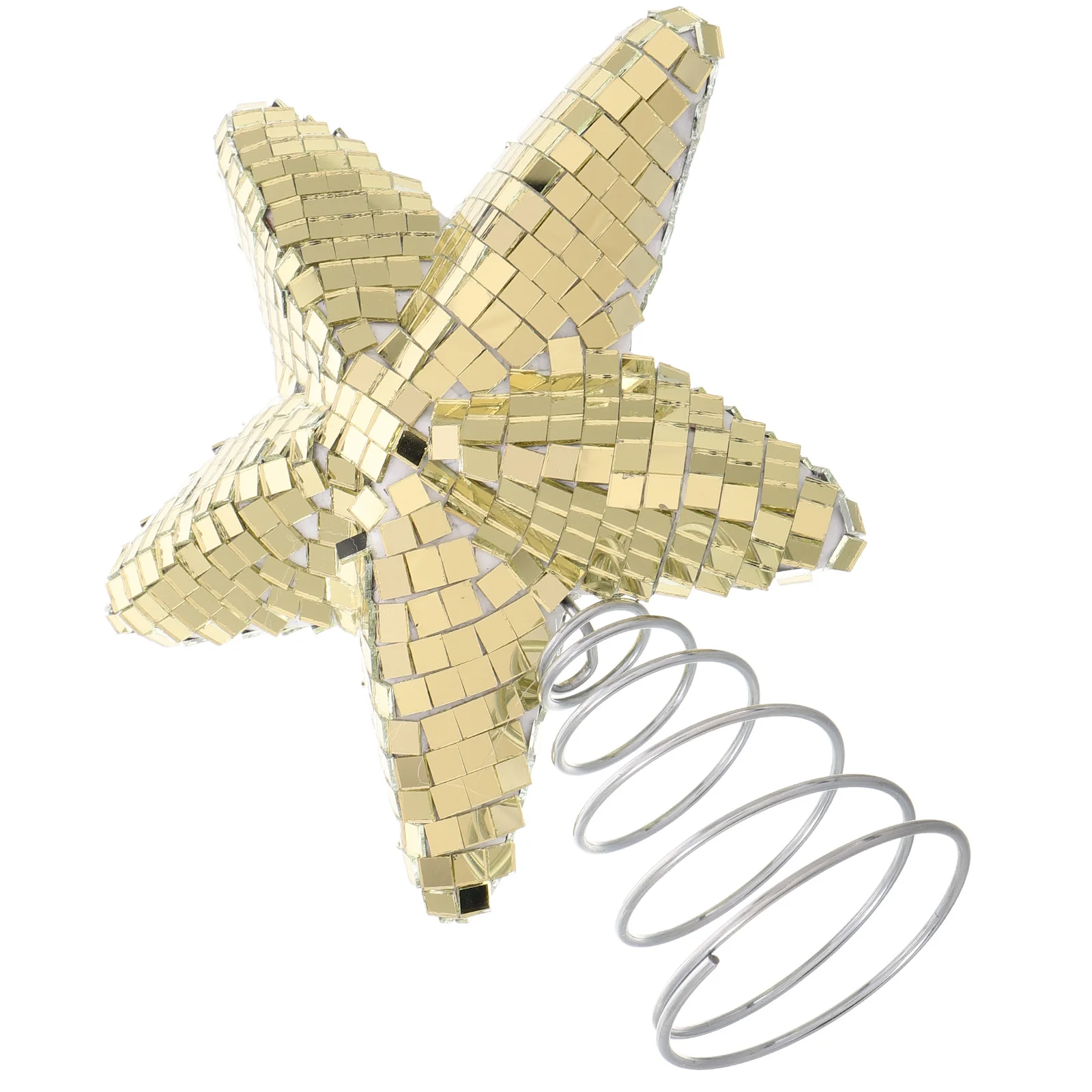 

15Cm Festive Disco Ball Tree Topper Christmas Star Ornament Glitter Decorative Lighting Accent for Holiday Tree Display