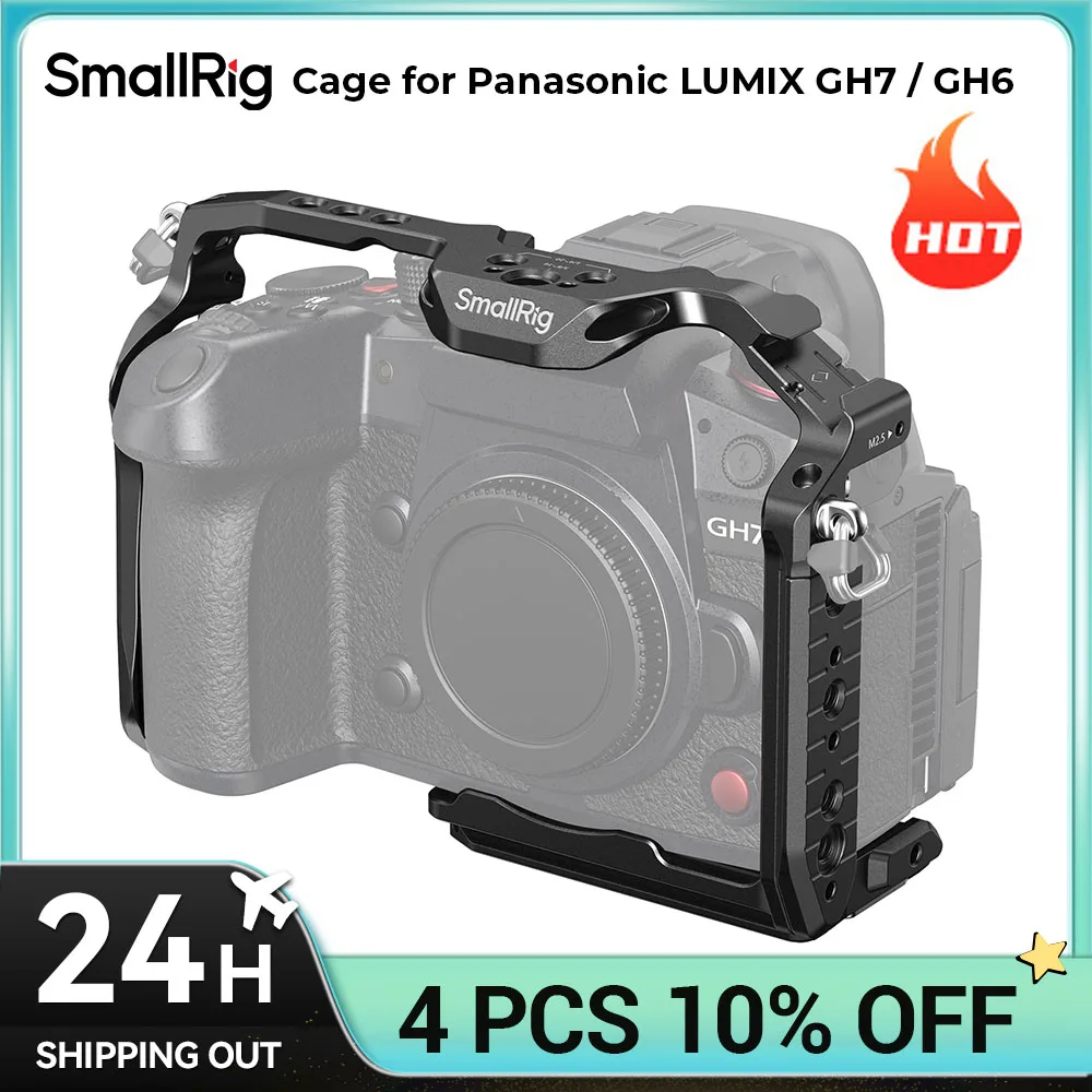 

SmallRig HawkLock Quick Release Cage for Panasonic LUMIX GH7 / GH6,Quick Release Design, Arca-Swiss for DJI and Tripod 4824