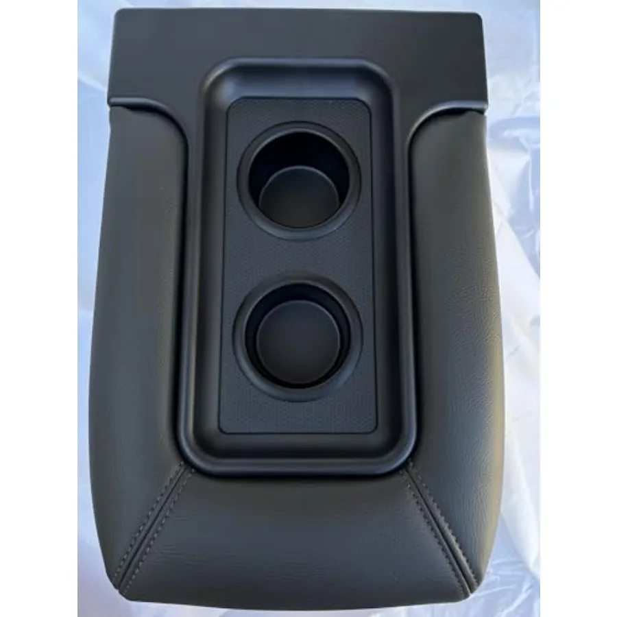 

Made in U.S.A Center Console Middle Top Storage lid with Cup Holders arm Rest Complete Replacement Assembly Dark Grey Pewter FI