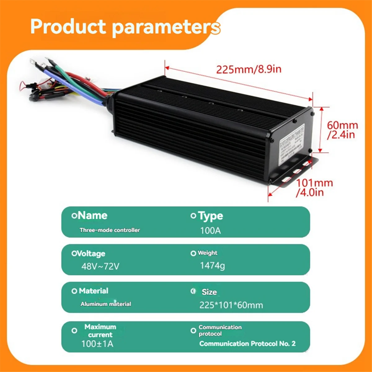 

AC22 трехрежимный контроллер для электронного велосипеда, 100A, 48 В-72 В, синусоидальный контроллер S966, цветной экран дисплея, аксессуары для электронного велосипеда