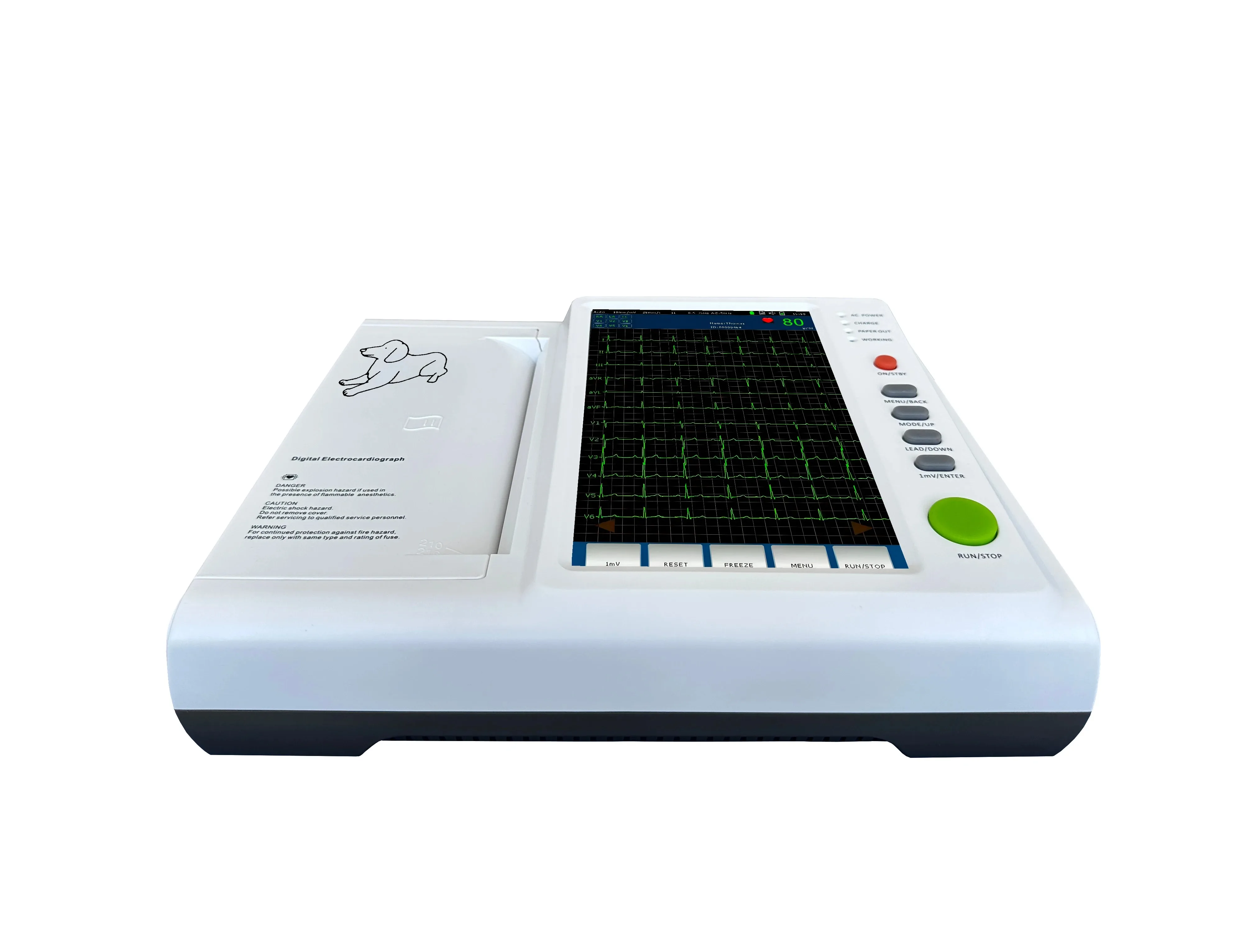Machine: Handheld Digital Electrocardiograph for Dog Heart Monitoring & Care Portable 12-Lead 12-Channel