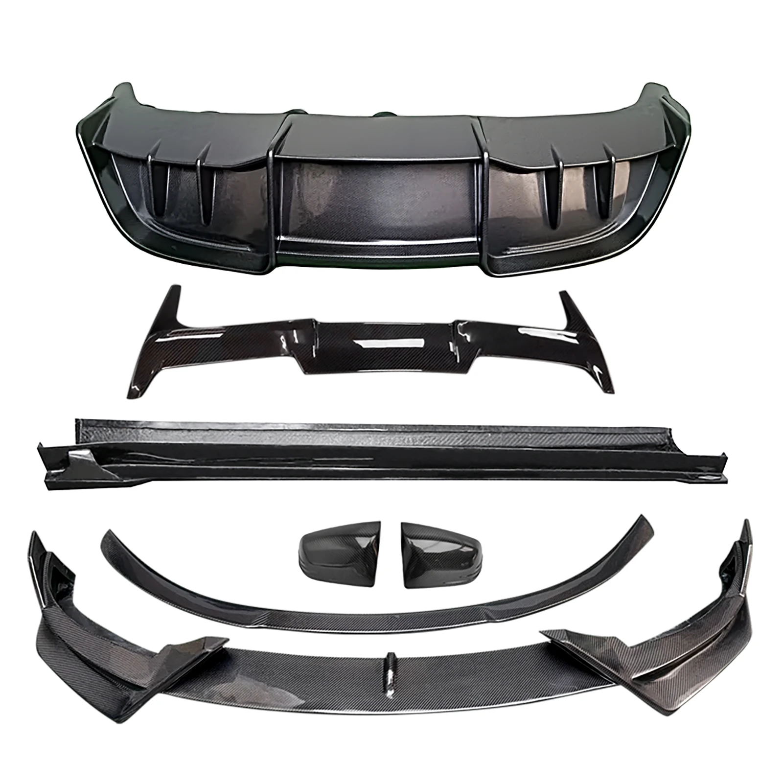 Dream Garage Car Parts For  Model Y Dry Carbon Fiber Front Rear Lips Spoiler Side Skirts Body Kit