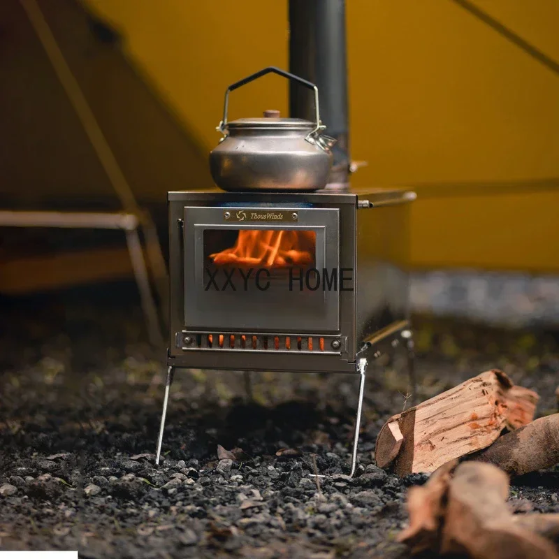 Hiking Equipment Tent Stove Ultralight Folding Bushcraft Furnace Thous Winds Titanium Wood Stove Camping