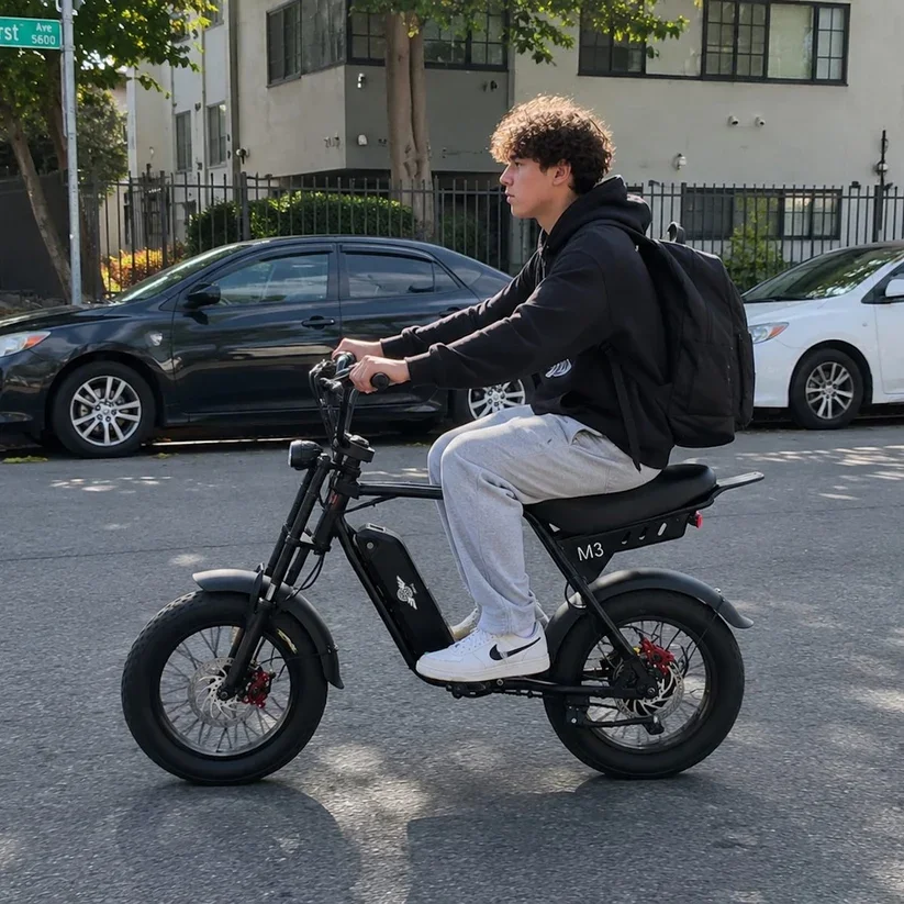 Freego M3 750W Electric Bike for Adults 16 × 4.0” Fat Tire 48V 13AH Battery 20 MPH Off-Raod e Bike Electric Mountain Bike image 3