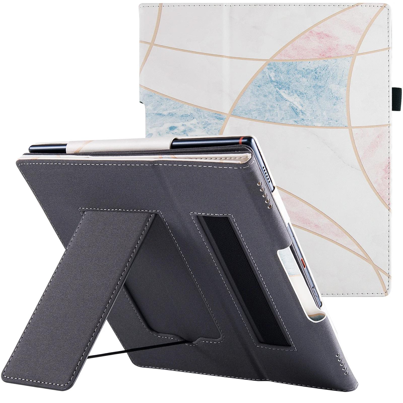 

Stand Case for Kindle Scribe (10.2 inch - 2022 Released) - PU Leather Smart Cover with Hand Strap/Pen Holder and Auto Sleep/Wake