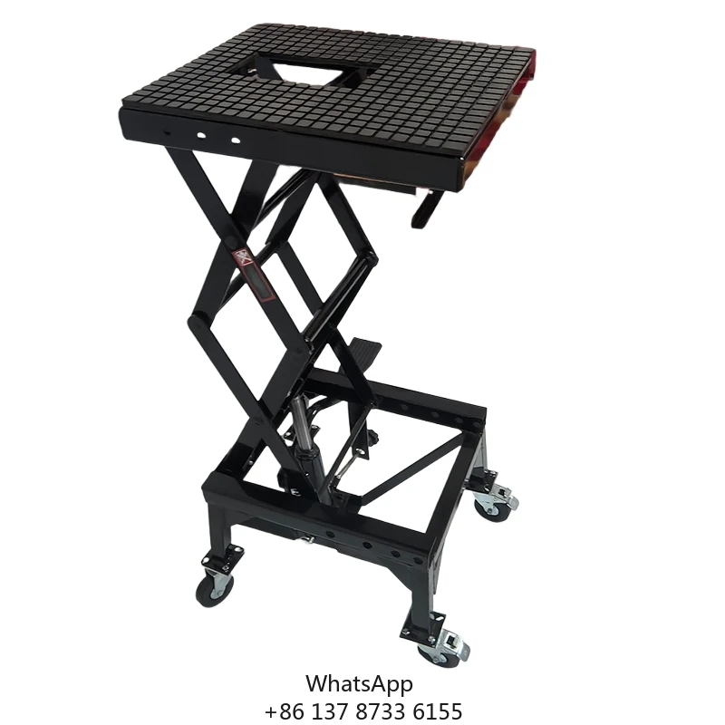 

Good Quality Manual Wide Deck Motorcycle Scissor Lift Jack Lift Table Jack Stand For Maintenance And Table Bracket