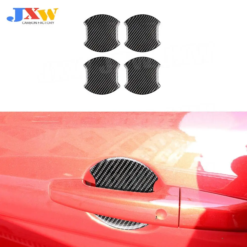 

Carbon Fiber Exterior Door Handle Bowl Trim Cover Scratches Resistant Protective Stickers For Toyota For BMW Universal Car