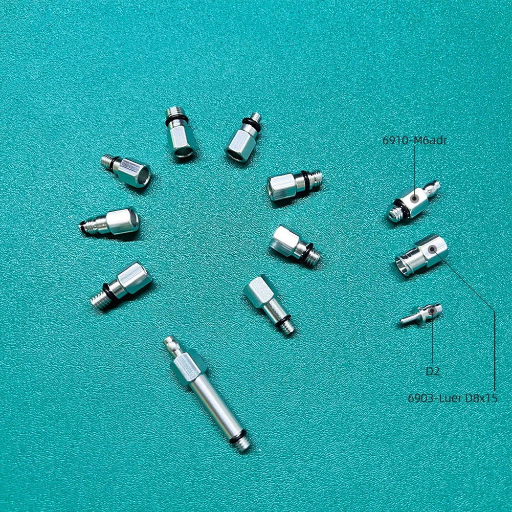 13PCS Bike Hydraulic Brake Bleed Connector Kit Brake Oiling Joint D8 D6 D2 M5 M6 Aluminum Alloy Adapterconnector Screws