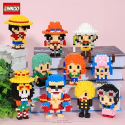 Bloques de construcción de Anime Kakashi Luffy Gaara Chopper para niños, modelo de conexión, Mini figuras de ladrillo, juguetes para niños, 200 piezas + una pieza