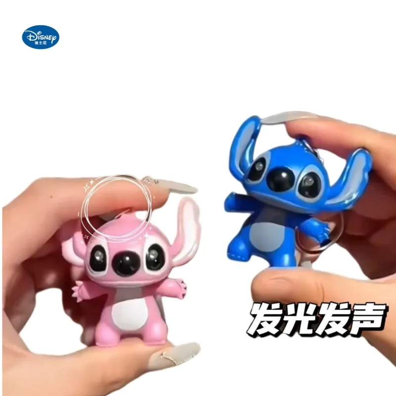 Disney Stitch creative peripheral light-emitting sound keychain bag pendant decoration couple accessories confession gift funny