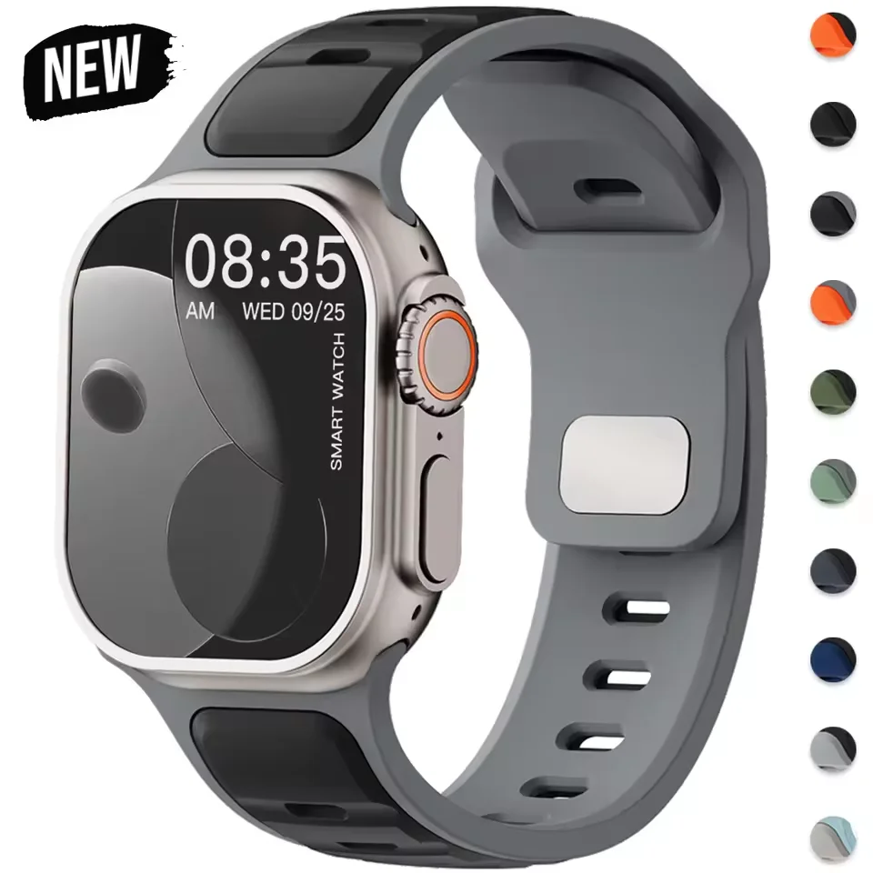 Für Iwatch Series 11 10 9 8 7 6 5 4 SE3 Ultra 1 2 Silikon-Armband Sportband für Apple Watch 49mm 46mm 45mm 44mm 42mm 41mm 40mm