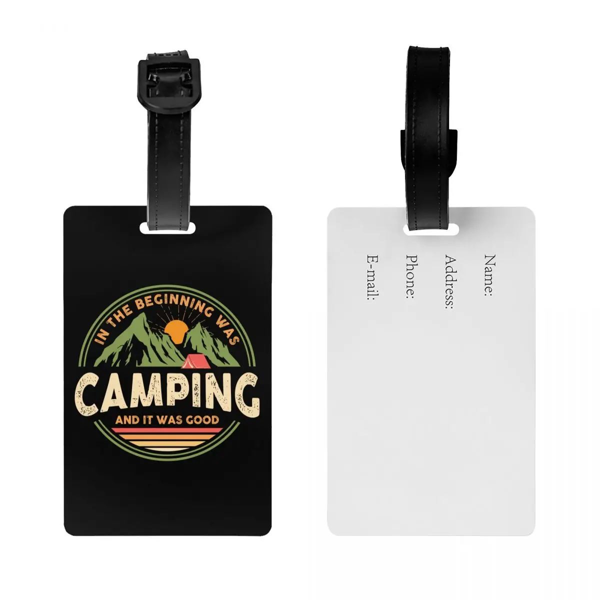 Custom Mountain Camping Adventure Campers Luggage Tags Custom Baggage Tags Privacy Cover Name ID Card