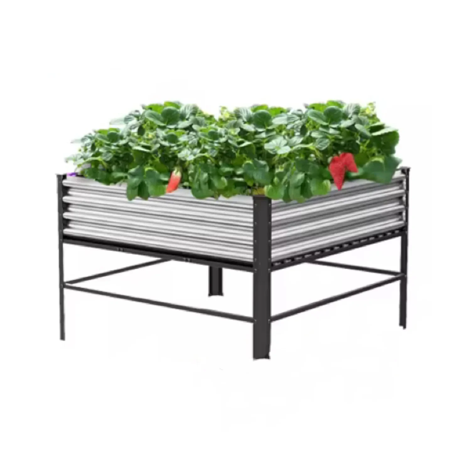 2024 New Customized Outdoor Metal Raised Garden Bed Rectangular Flowers Pots Big Size Garden Raised Bed With Legs