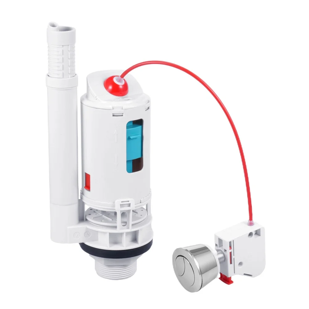 Dual Flush For Toilet Tank Drain Valve with Top Side Front Push Button Design Fits 1.5 inch and 2 inch Cisterns