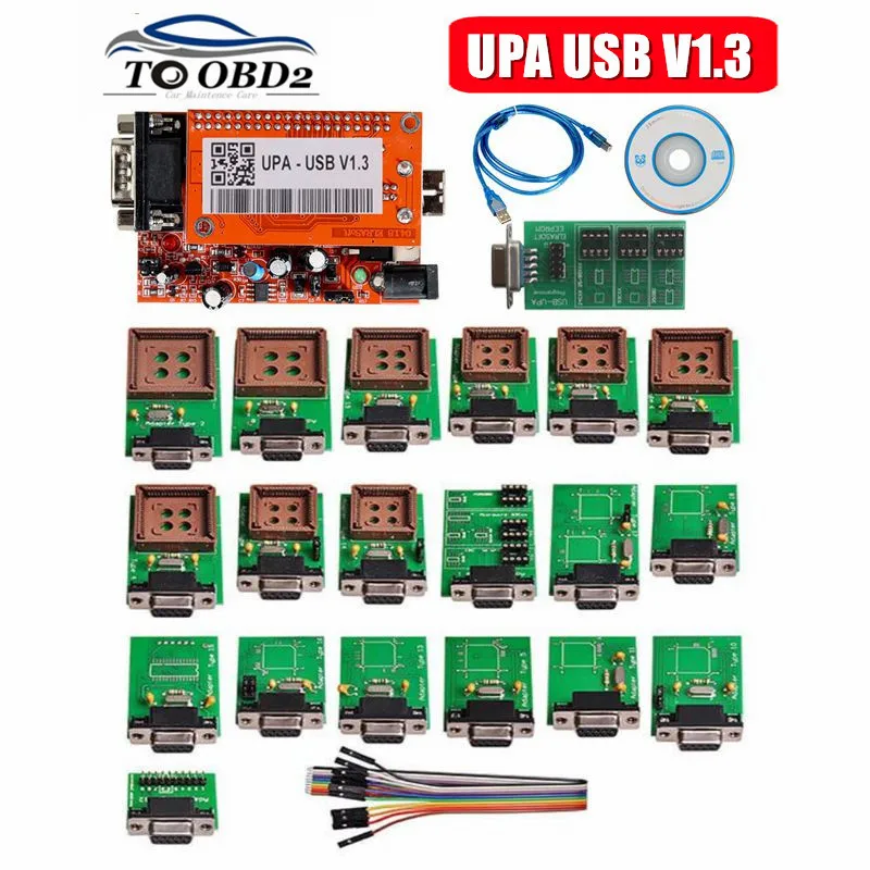 

UPA USB V1.3 ECU Programmer EEPROM Adapter Full Set ECU Chip Tunning 1.3 UUSP UPA Main Unit Full Package With NEC Function