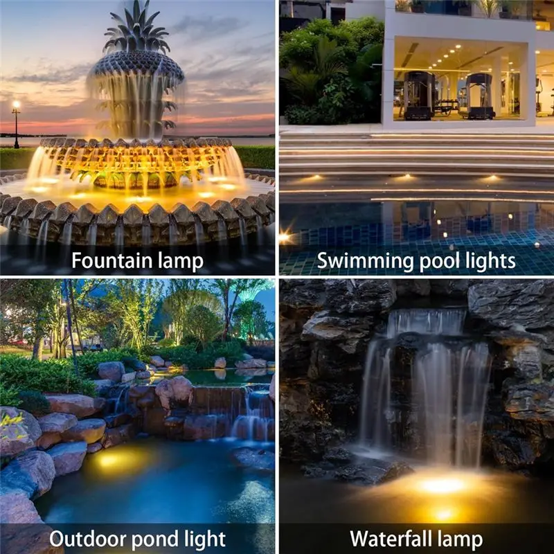 A02M-Solar Pond Spotlights, LED Solar Underwater Lights With Dual Head Waterproof Submarine Landscape Spotlight Lighting