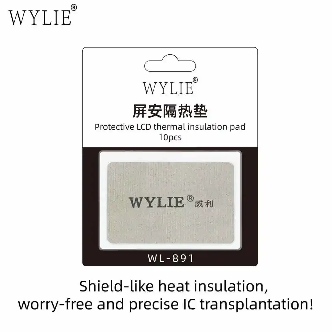 Wylie WL-891 tela lcd ic transplante almofada de isolamento de segurança térmica protetora-10 pçs/saco não danifica a tela do telefone móvel