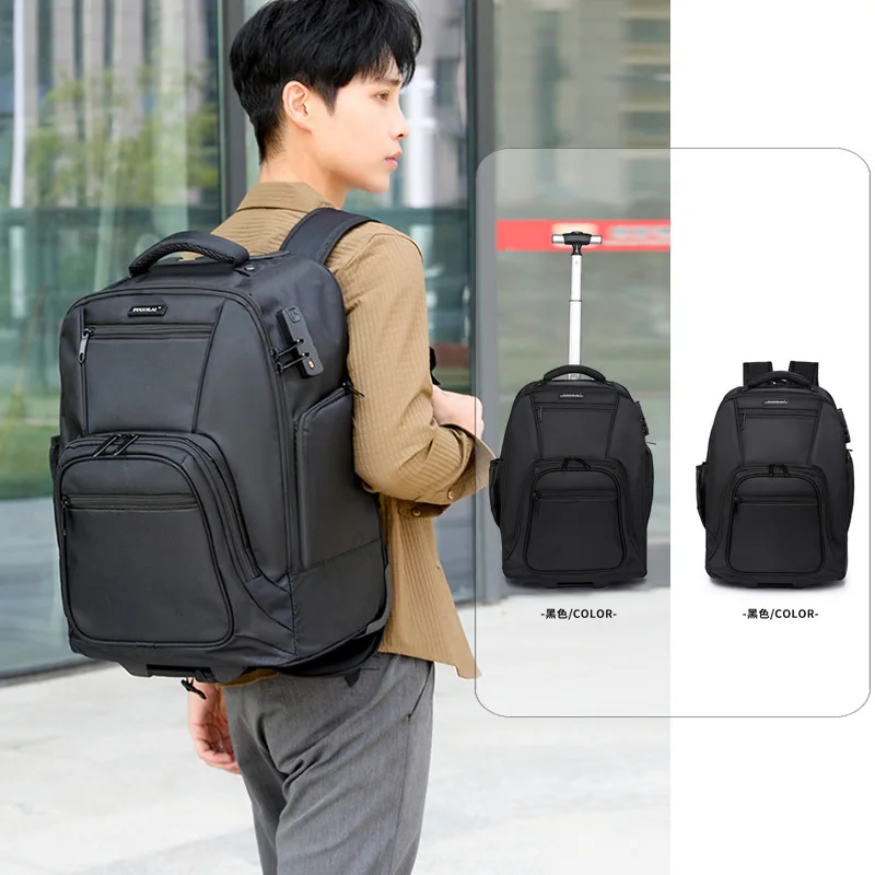 Travel Bag On Wheels Men\'s Trolley Backpack Business Gym Sport Bags Travel Luggage Sets For Women Teens Large Capacity