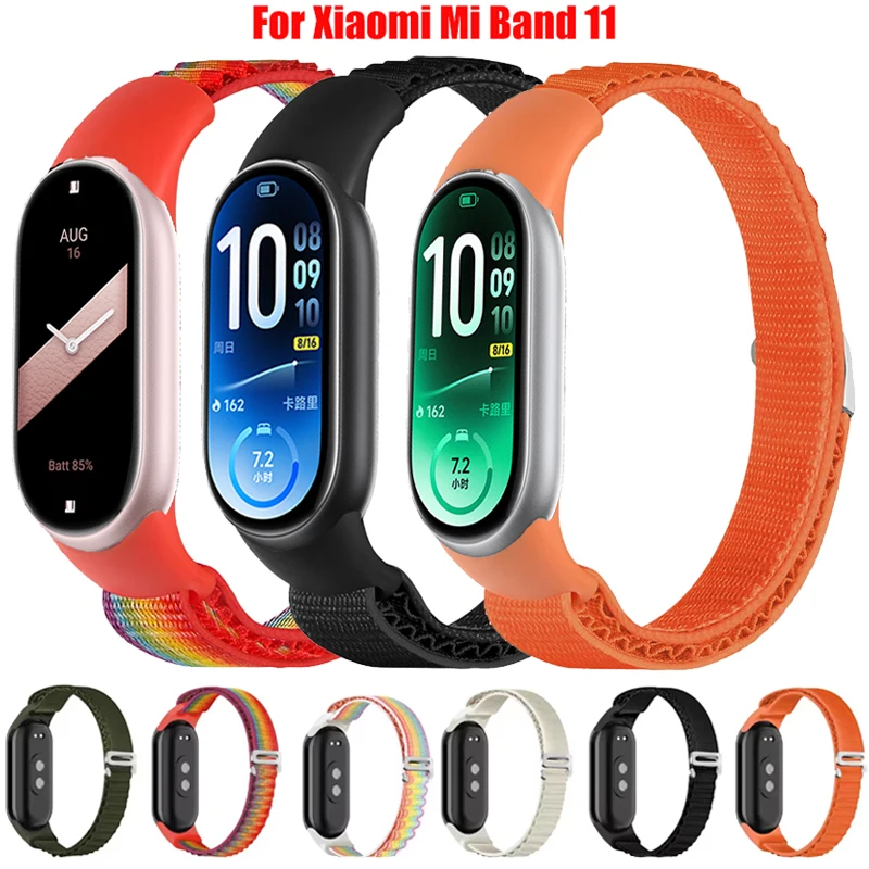 Alpine Nylon Strap For Xiaomi Mi Band 11 Adjustable Bracelet Breathable Soft Wristband Stretchy Correa For Xiaomi Mi Band 10 9 8