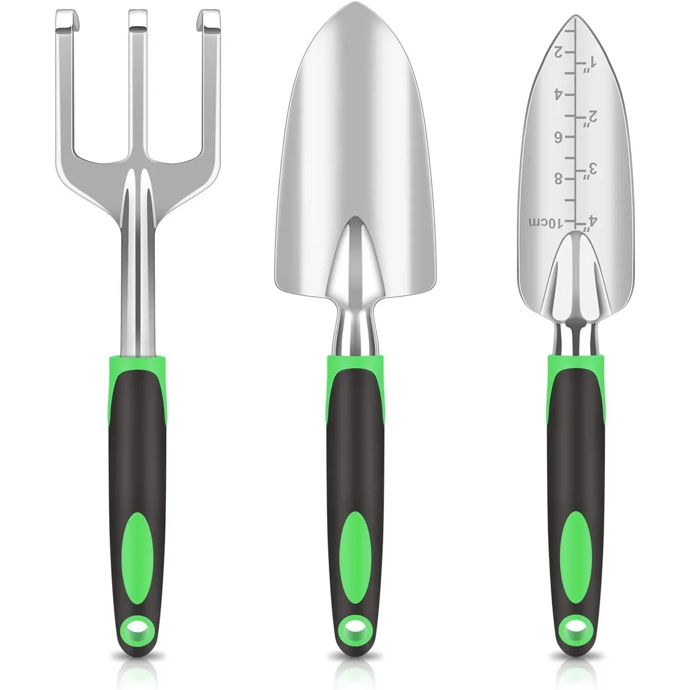 Gardening Tool Set 3 Pack Includes Rust Resistant Trowel Transplanter and Cultivator Garden Hand Tools for Outdoor Planting