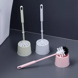 Toilet Cleaning Toilet Brush with Base Set Household Long Handled Brush Plastic Round Head Non Dead Corner Brush