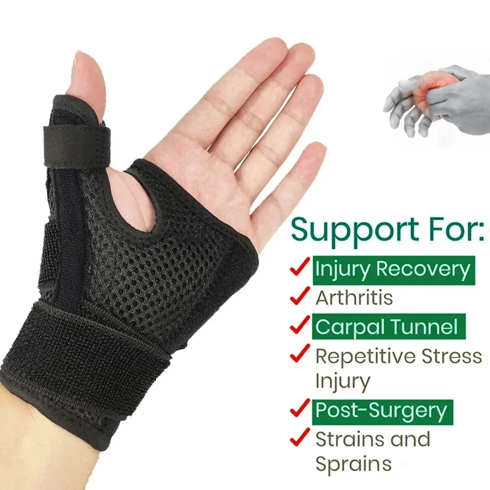 Flexible Handgelenk-Daumen-Stützorthese für Sehnenentzündung und Arthritis, atmungsaktiver Daumenschutz, passend für rechte und linke Hand – Detail 6