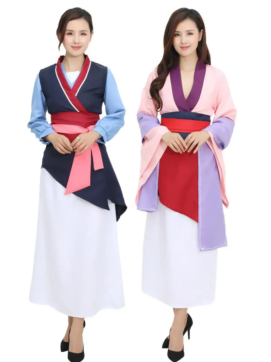 زي هالوين جديد مستوحى من الأفلام والبرامج التلفزيونية، زي تنكري لشخصية هوا مولان، ملابس هانفو للعروض المسرحية، ملابس عرقية نس... #3