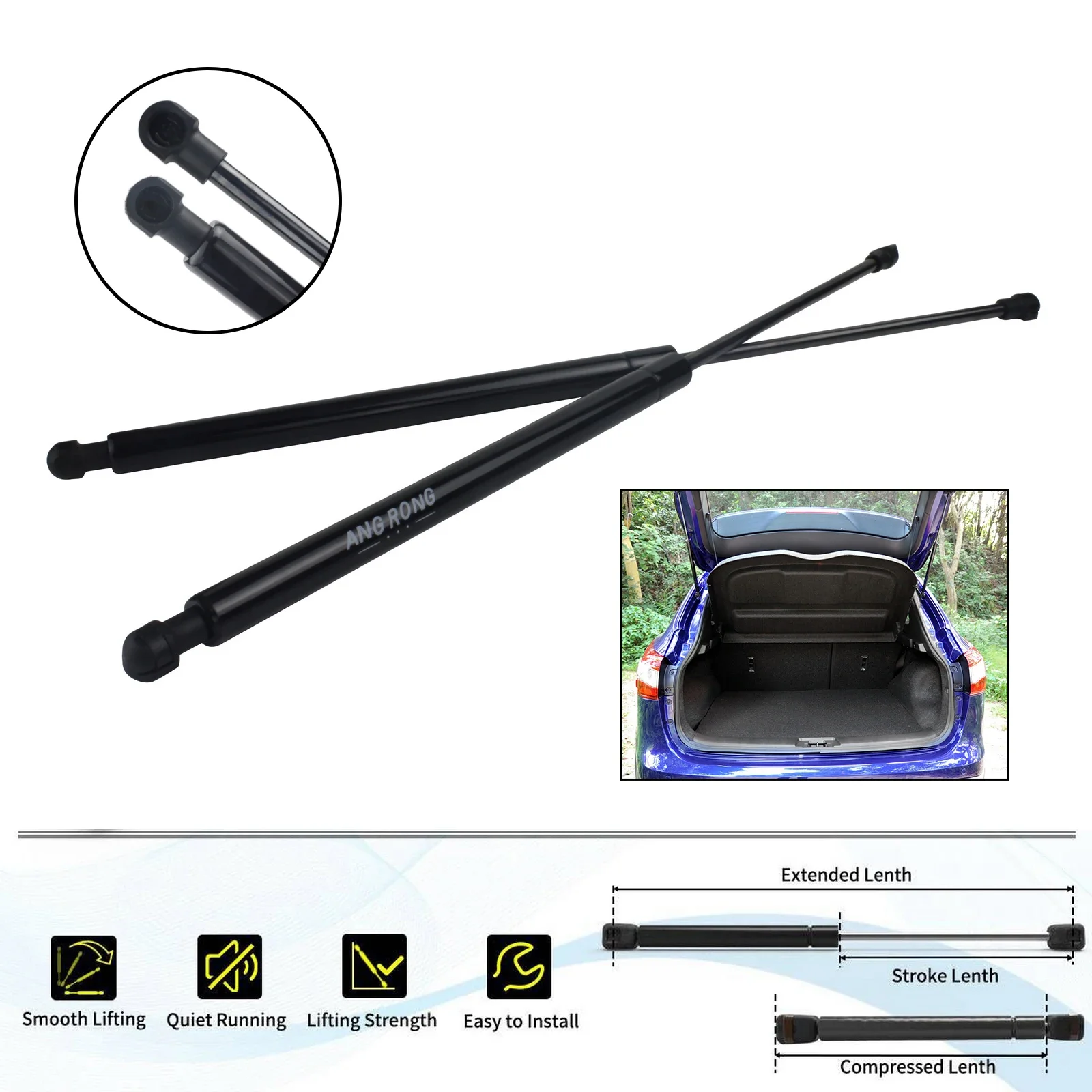 2x Tailgate Boot Gas Struts Support Lifters Holder Fit Nissan Qashqai 2007-2013