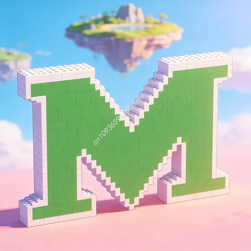 375pcs MOC Marshall University M Model Building Blocks Toy Construction Assemble Christmas Gifts DIY Education Creative Idea