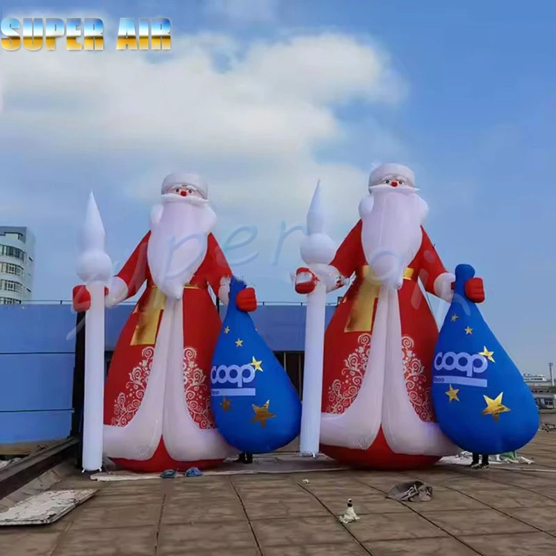 Celebración de Navidad maravillosa decoración inflable Papá Noel enviar regalos para fiesta