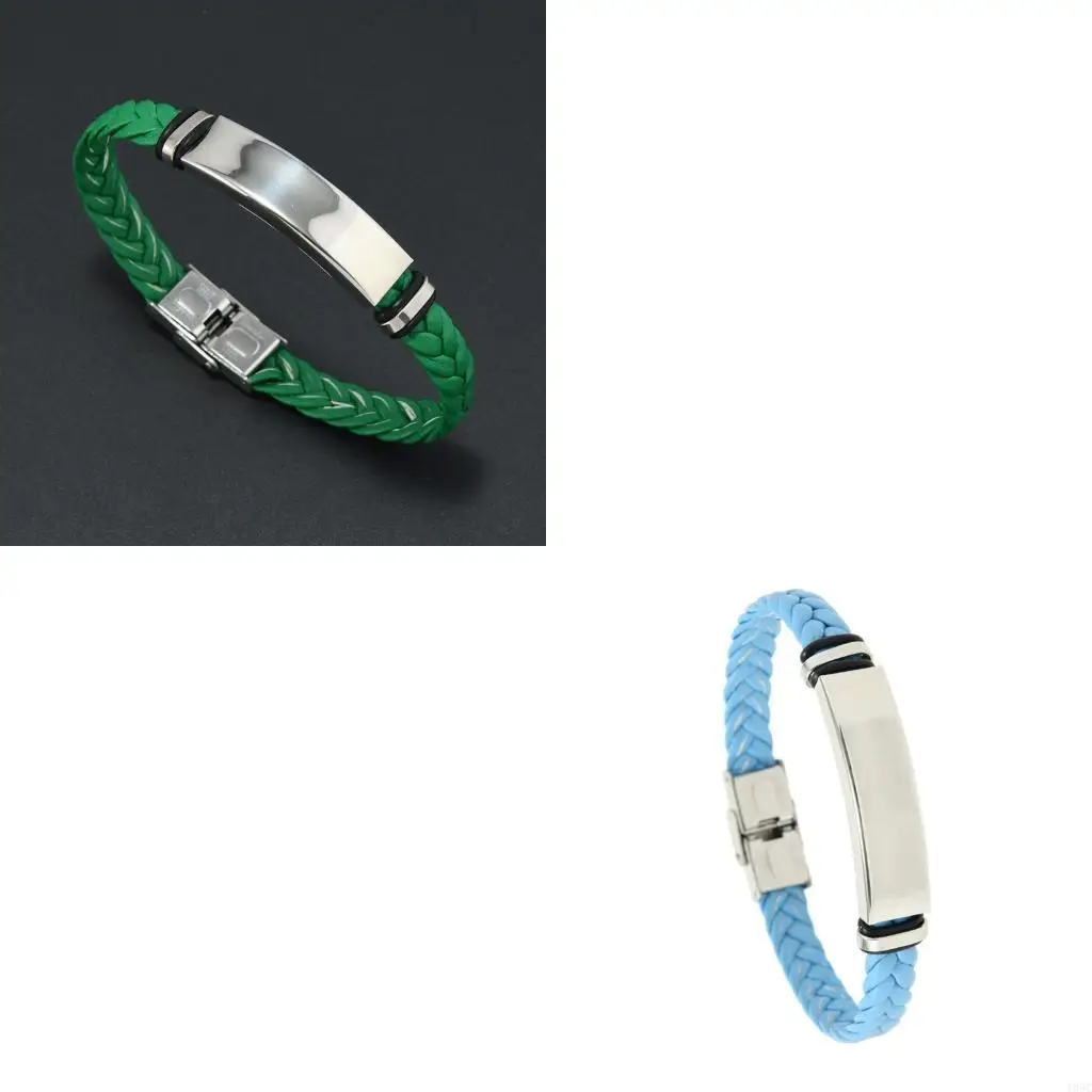 195C Braided Leather Bracelet For Men And Women With Adjustable Stainless Steel Clasp 12 Color Options Lightweight Unisex