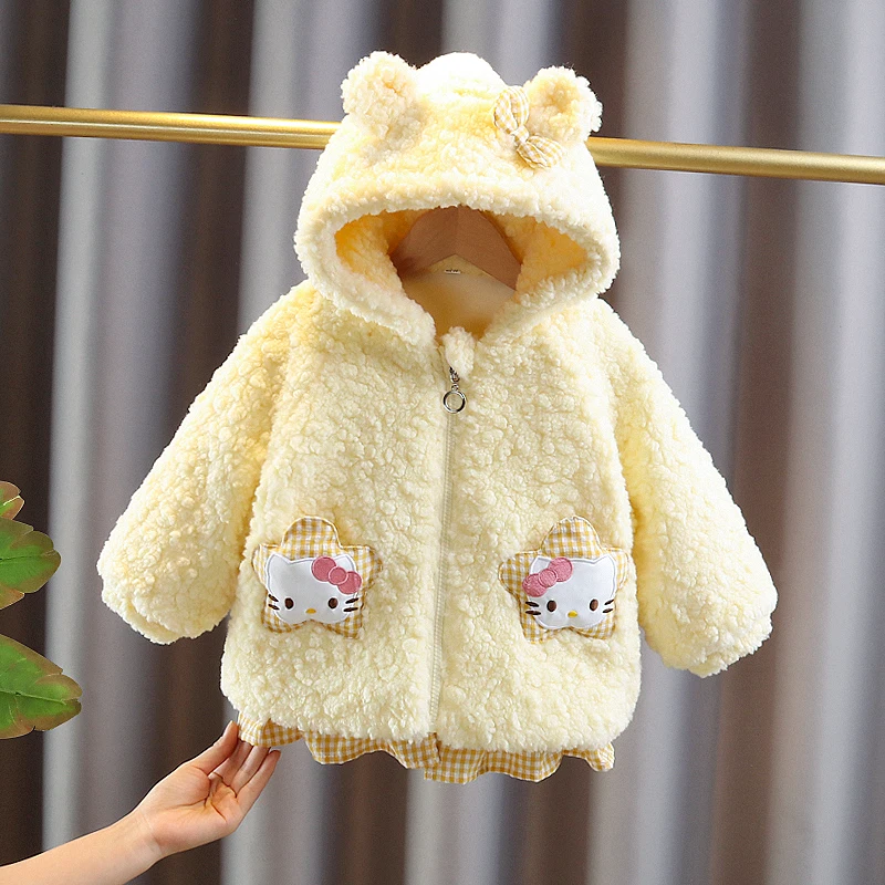 

Thiened Fce Girls Coat Winter Sli Children Warm Cute Fur Cotton Clothes Baby Girl Winter Outfit Zipper Closure L...