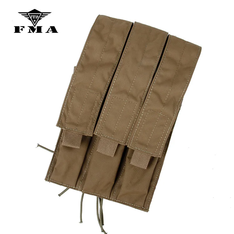 FMA Triple Magazine Pouch, Tactical Molle Mag Carrier, SMG Mag Camo Molle, Free Shipping