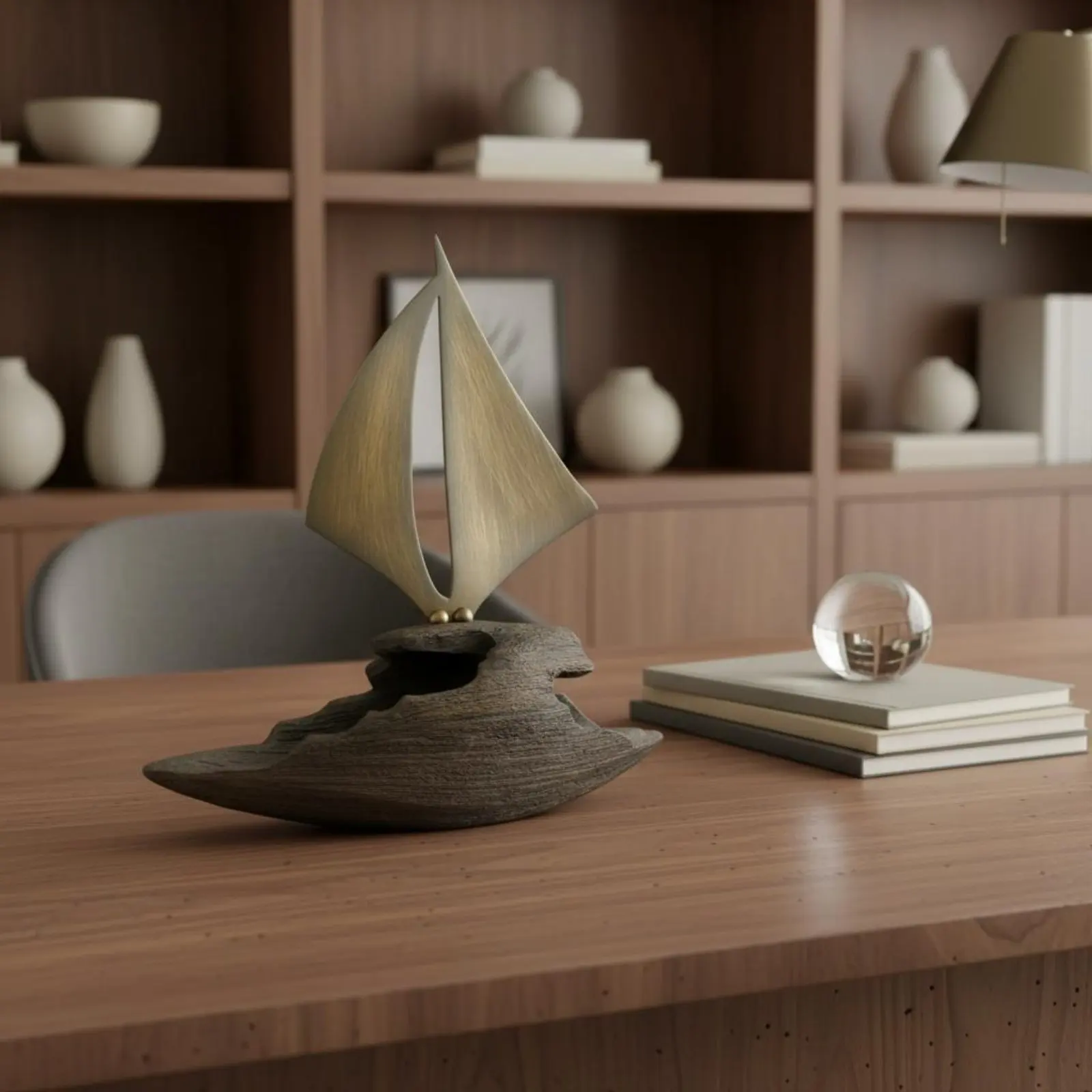

Decorative Ship Model Delicate Luxury Design Modern Boat Figurine Boat Decor Decoration Artistic Craftsmanship for Office, Shelf