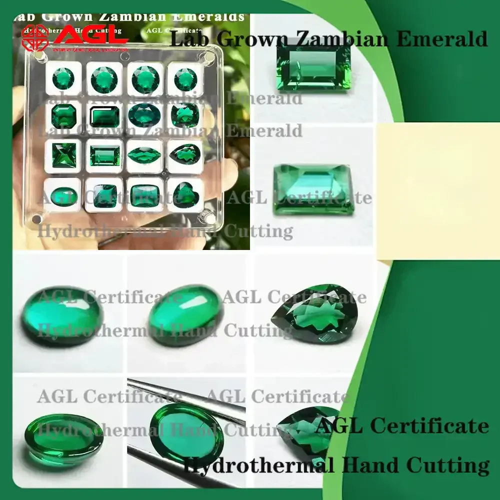 

Изумруды, выращенные в лаборатории (Замбия), для изготовления ювелирных изделий: гидротермально синтезированные драгоценные камни, огранка ручной работы (овал, круг, квадрат)