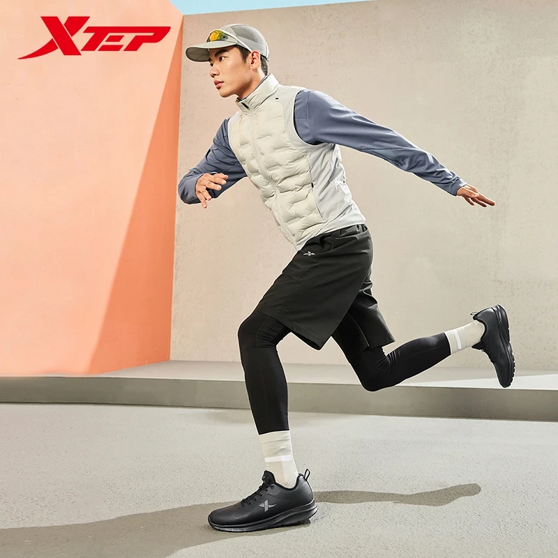 Xtep 9839 اثنين من الأحذية القطنية الرجالية 2024 الشتاء الجلود الاصطناعية لينة وحيد خفيفة الوزن مستقرة أحذية رياضية 876419370045