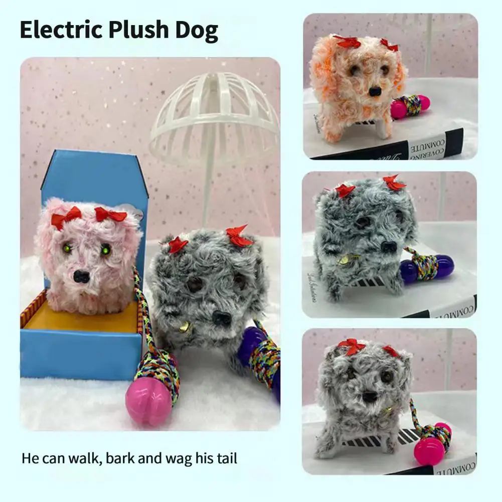 Plush Puppy Toy  Creative Barking Lovely  Simulation Pet Plush Puppy Electric Toy Christmas Gift