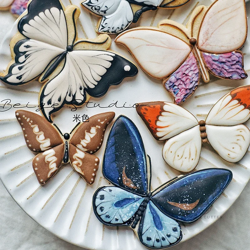 6 Types Butterfly Biscuit Mold Plastic Cutting Fondant Baking Cookie Stamp Mold Cutter Kitchen Pressable Die Kids Cake Decor