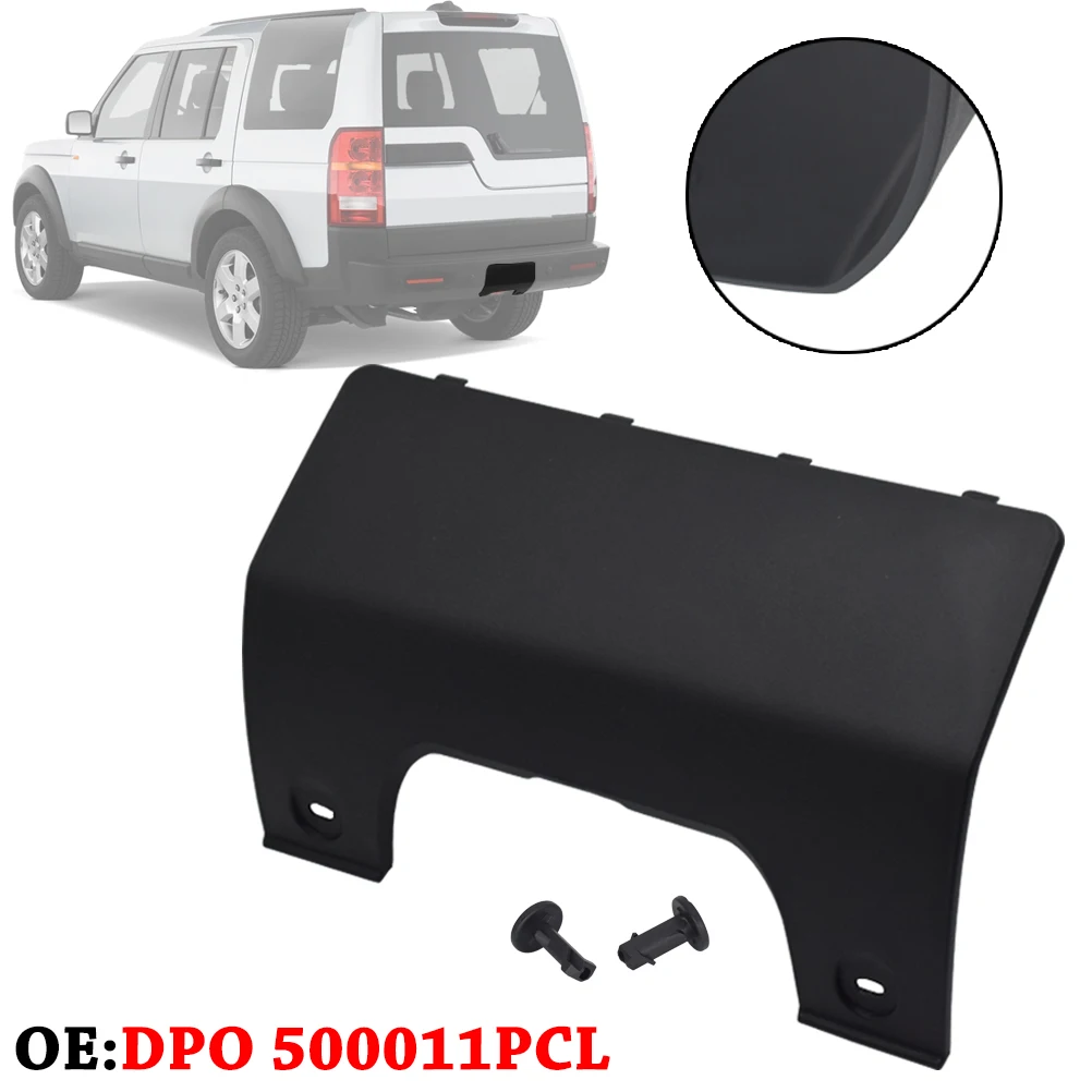 

For Land Rover Discovery 3 & 4 LR3 LR4 Rear Bumper Tow Eye Hook Cover Trim Towing With Clips DPO500011PCL Stable Bracket Black