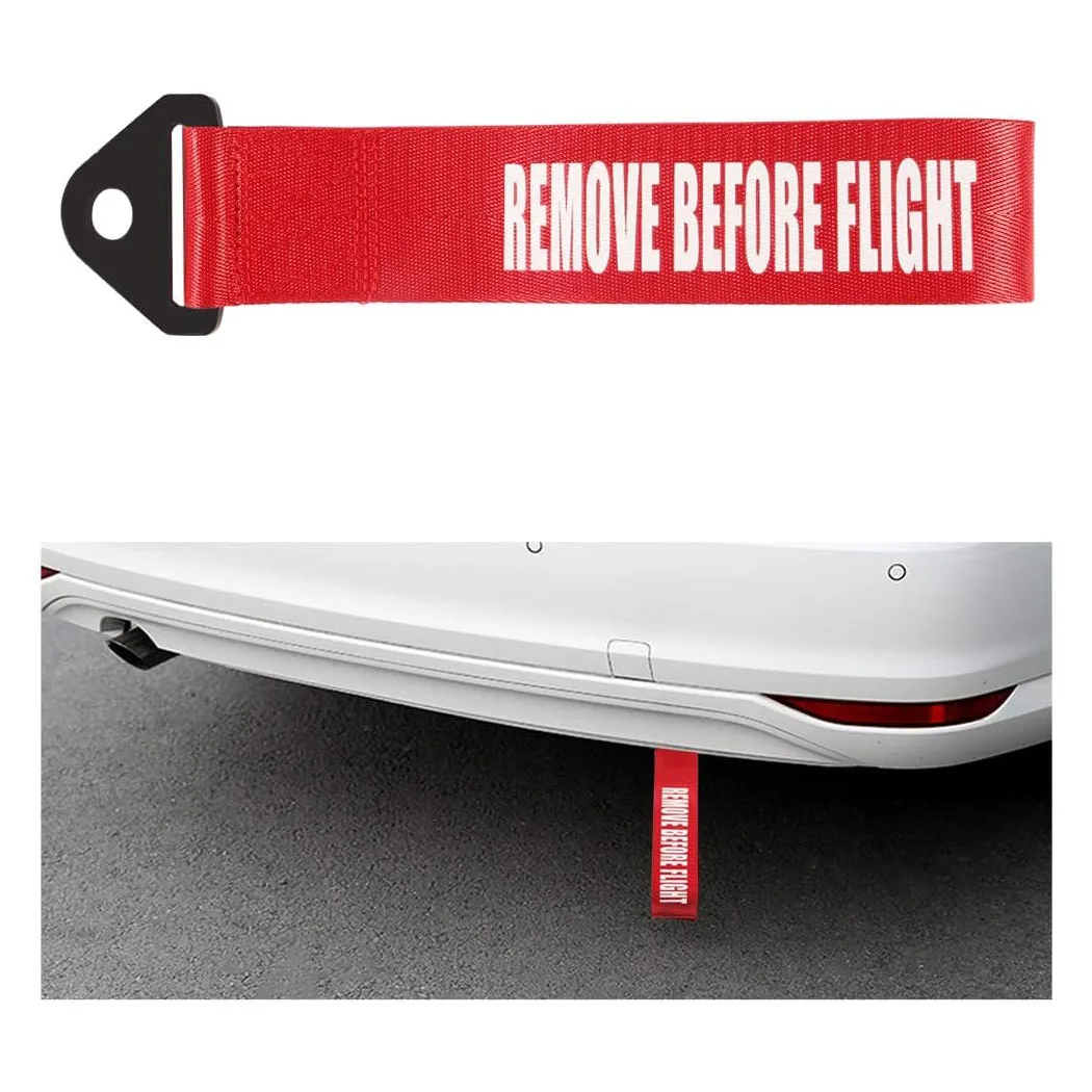 حزام سحب السباق باللون الأحمر، حزام سحب عالي القوة، مجموعة سيارات عالمية، حزام من النايلون، حبل جر، خطاف مقطورة متوافق